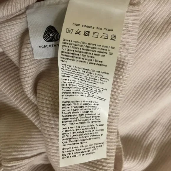 Max Mara Leisure Lorena Wool Cowl Neck Sweater Top Light Pink Sz L NWT $295